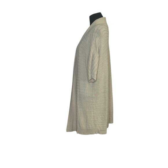 Ann Taylor cream short dolman sleeves open front cardigan size Large - Picture 6 of 14